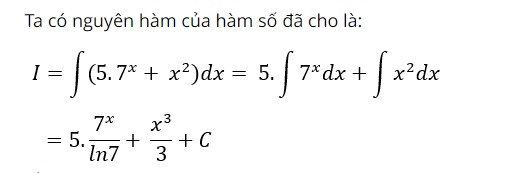 bài tập giải nguyên hàm của hàm số mũ