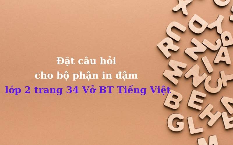 Làm bài tập đặt câu hỏi cho bộ phận in đậm lớp 2 trang 34 VBT.