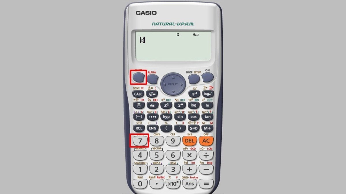 Cách viết chữ K trên máy tính Casio bằng phím Shift và số