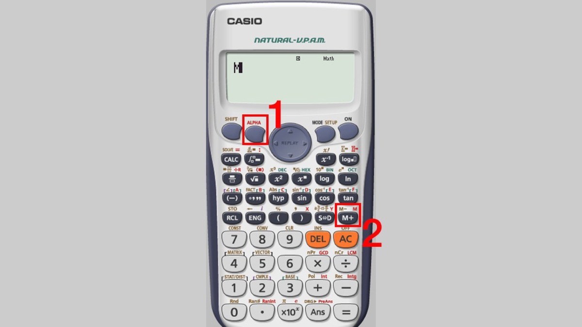 Cách viết chữ M trên máy tính Casio bằng phím Alpha