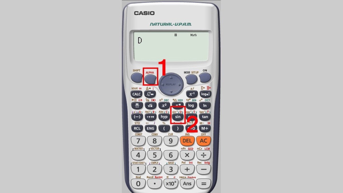 Cách viết chữ D trên máy tính Casio bằng phím Alpha