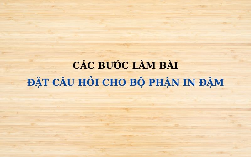 Làm Sao Để **Đặt Câu Hỏi Cho Bộ Phận In Đậm** Hiệu Quả Nhất? Làm Sao Để **Đặt Câu Hỏi Cho Bộ Phận In Đậm** Hiệu Quả Nhất?
