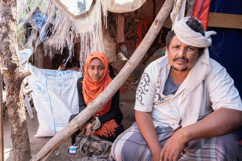 Ali trong một trại IDPs ở Mokha.