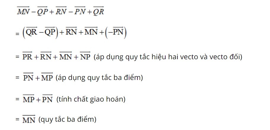 Ví dụ phép hiệu - tổng hiệu của hai vecto