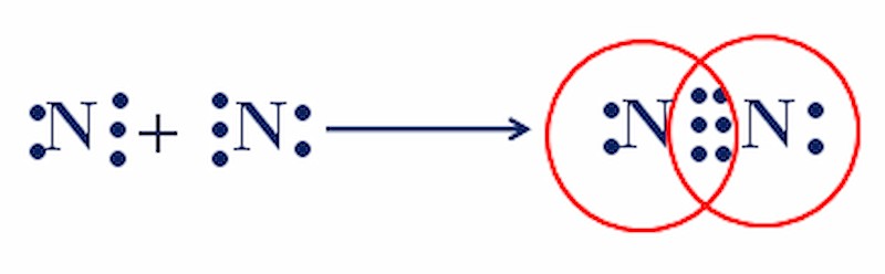 Sự hình thành của phân tử N2 - Ví dụ về liên kết cộng hóa trị