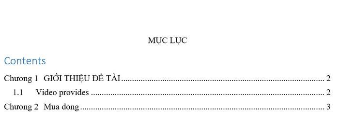 Tạo mục lục tự động chương - phần