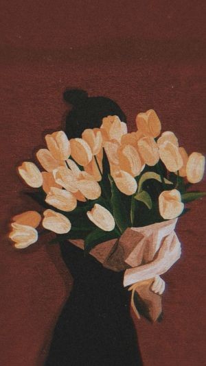 Hình nền hoa tulip vẽ trừu tượng cho điện thoại