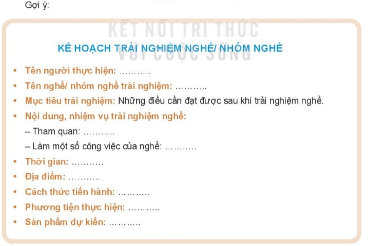 Lập Kế Hoạch Và Thực Hiện Trải Nghiệm Nghề: Hướng Dẫn Chi Tiết Lập Kế Hoạch Và Thực Hiện Trải Nghiệm Nghề: Hướng Dẫn Chi Tiết