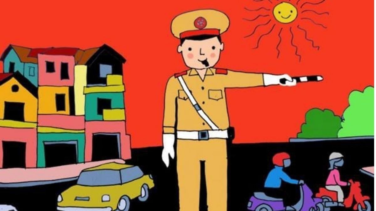 mẫu Vẽ Tranh Ước Mơ Của Em Làm Công An