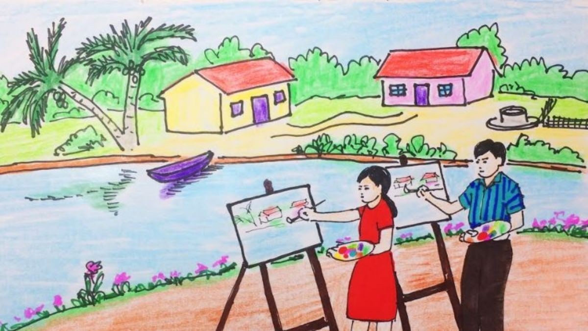 hình mẫu vẽ tranh Ước Mơ Của Em Làm Họa Sĩ