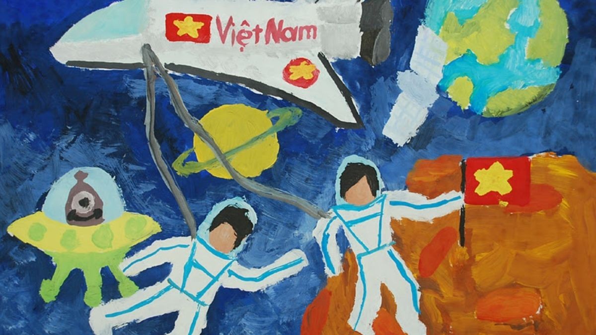 mẫu Vẽ Tranh Ước Mơ Của Em Làm Phi Hành Gia