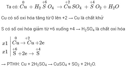 phản ứng oxy hóa - khử Cu + H2SO4