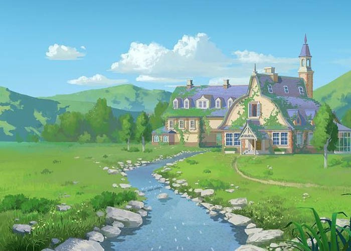 Avatar phong cảnh anime với bầu trời đầy sao