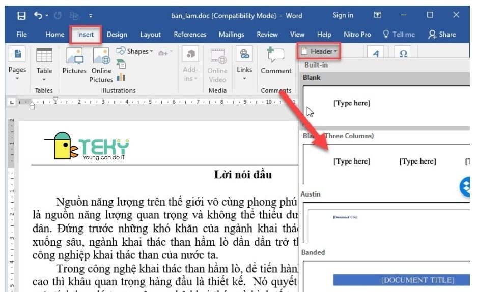 Tùy chỉnh header và footer trong Word để tạo sự khác biệt và chuyên nghiệp