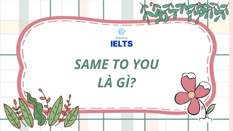 “Same To You” Là Gì? Ý Nghĩa, Cách Dùng & Lưu Ý Quan Trọng “Same To You” Là Gì? Ý Nghĩa, Cách Dùng & Lưu Ý Quan Trọng